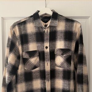 IRO RARE Black & Cream Checkered Flannel